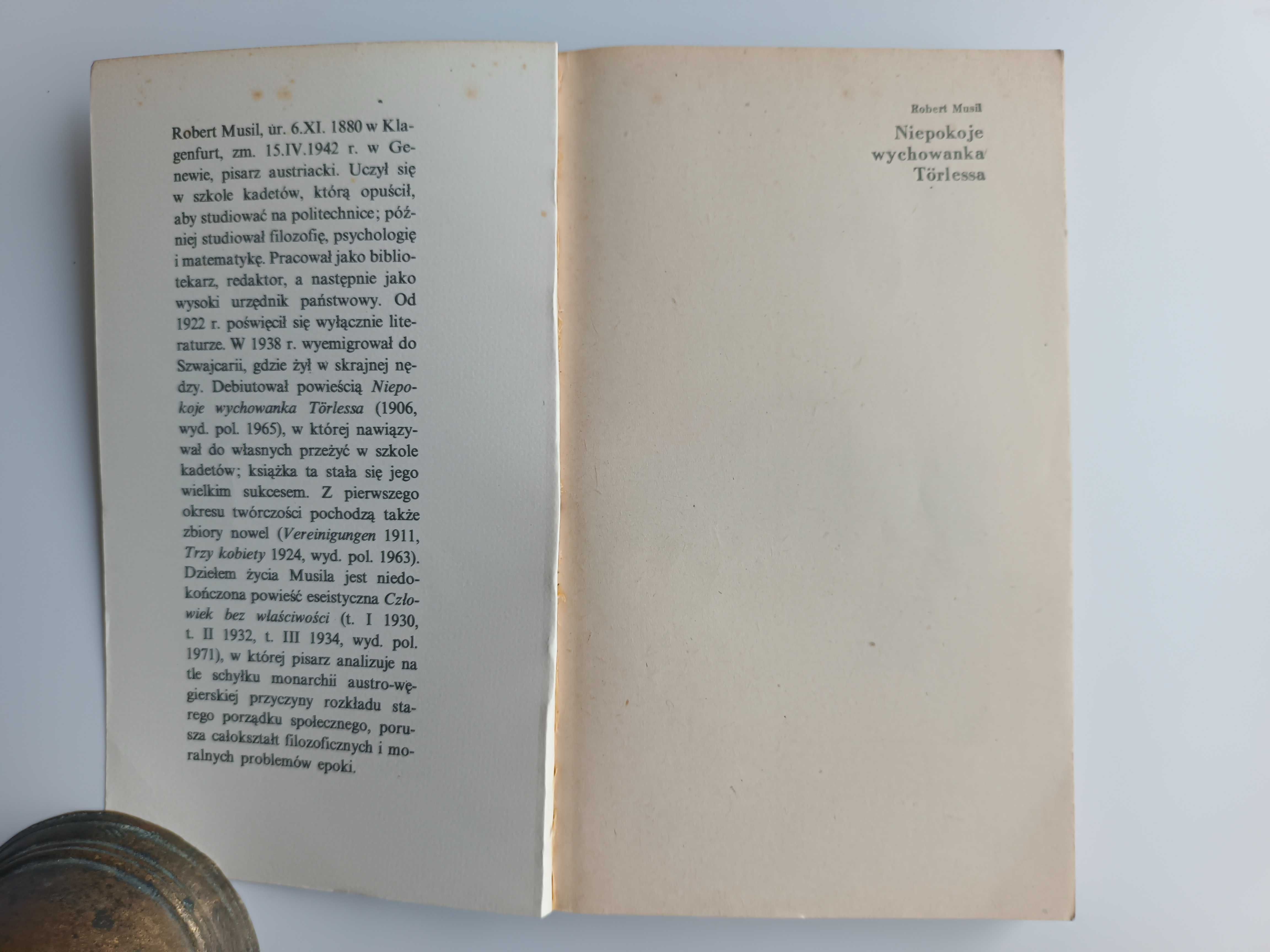 Niepokoje wychowanka Torlessa,  Robert Musil