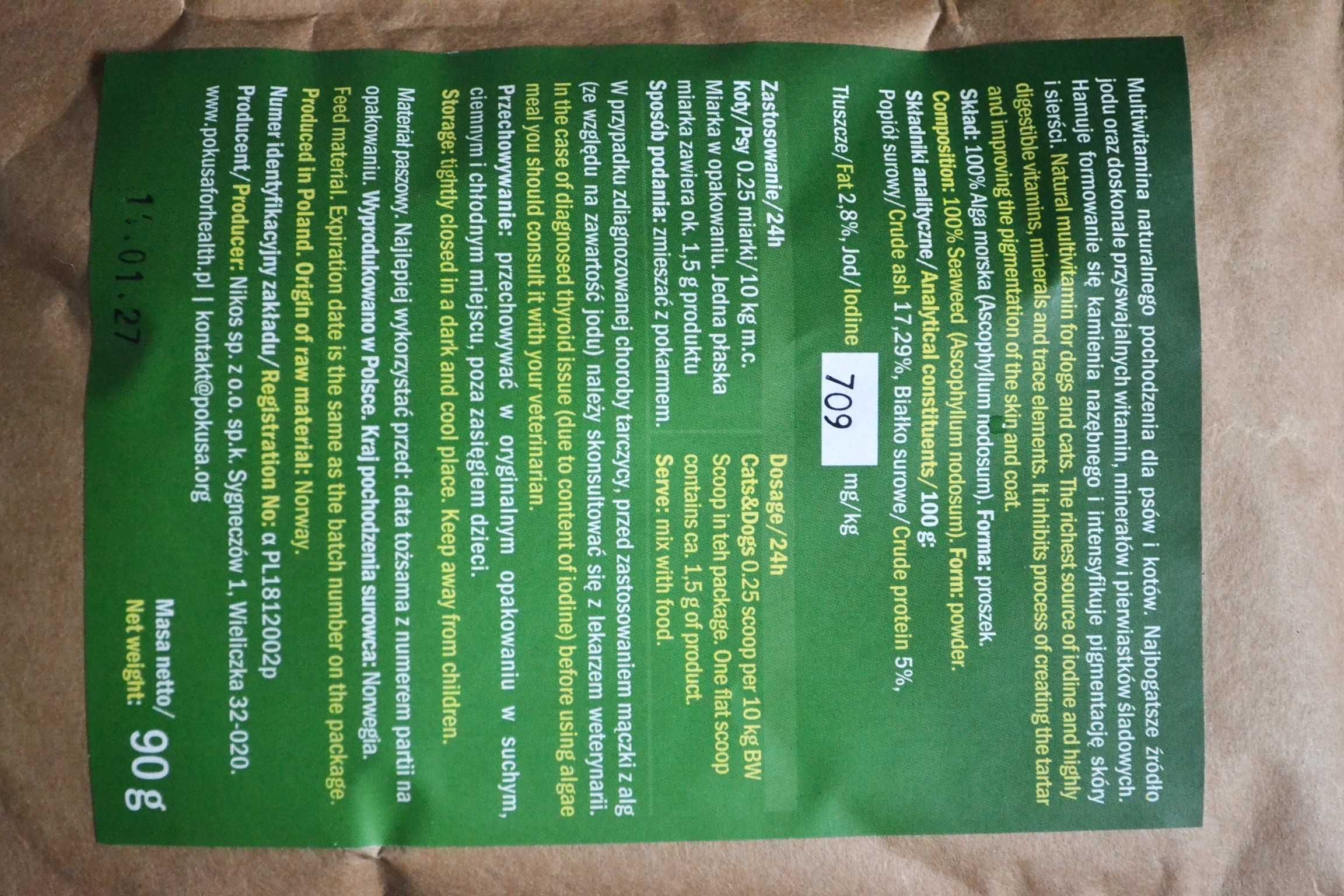 Dieta BARF karma kot pies bio algi spirulina Pokusa