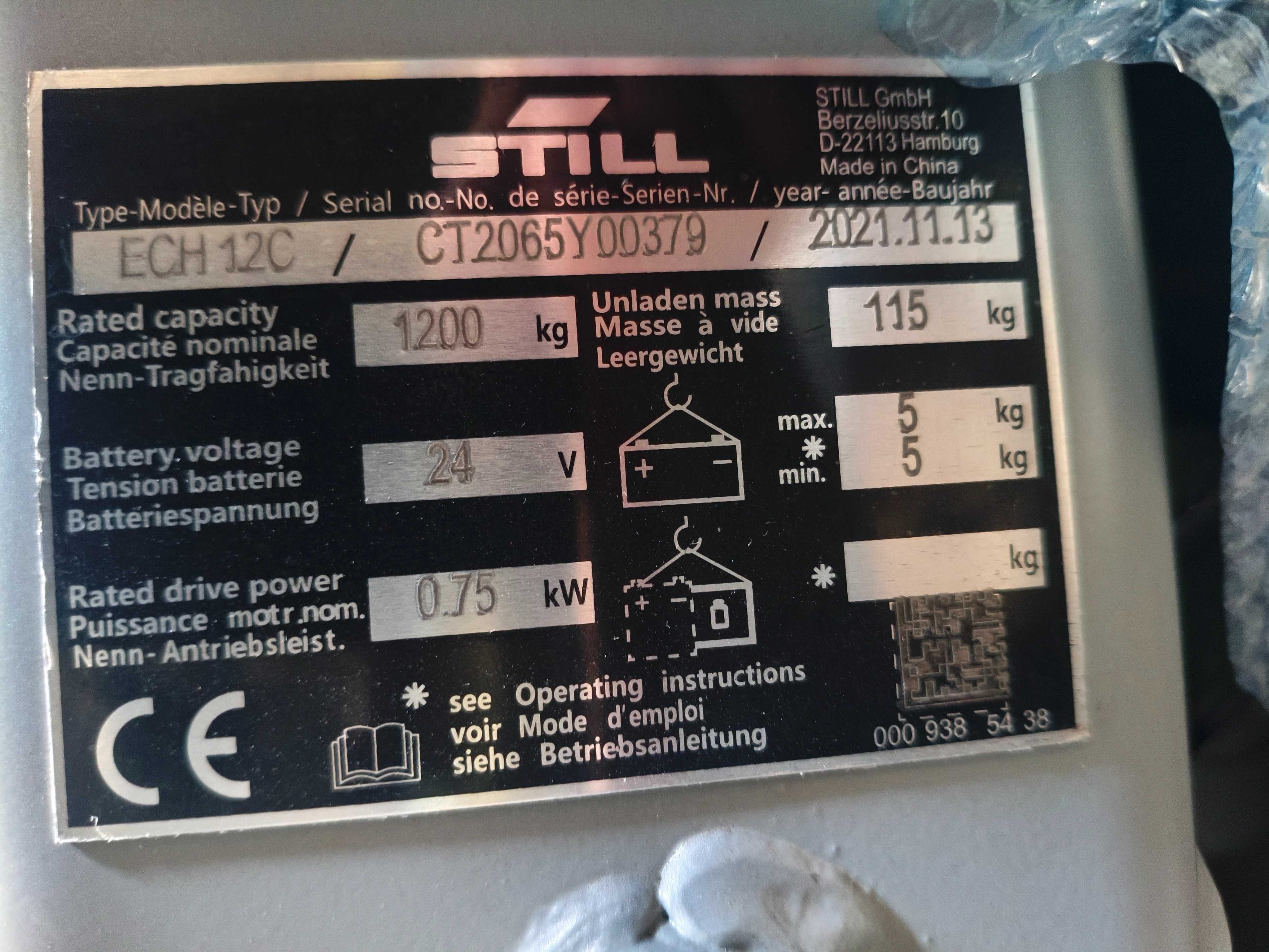 Wózek unoszący elektryczny STILL ECH 12C