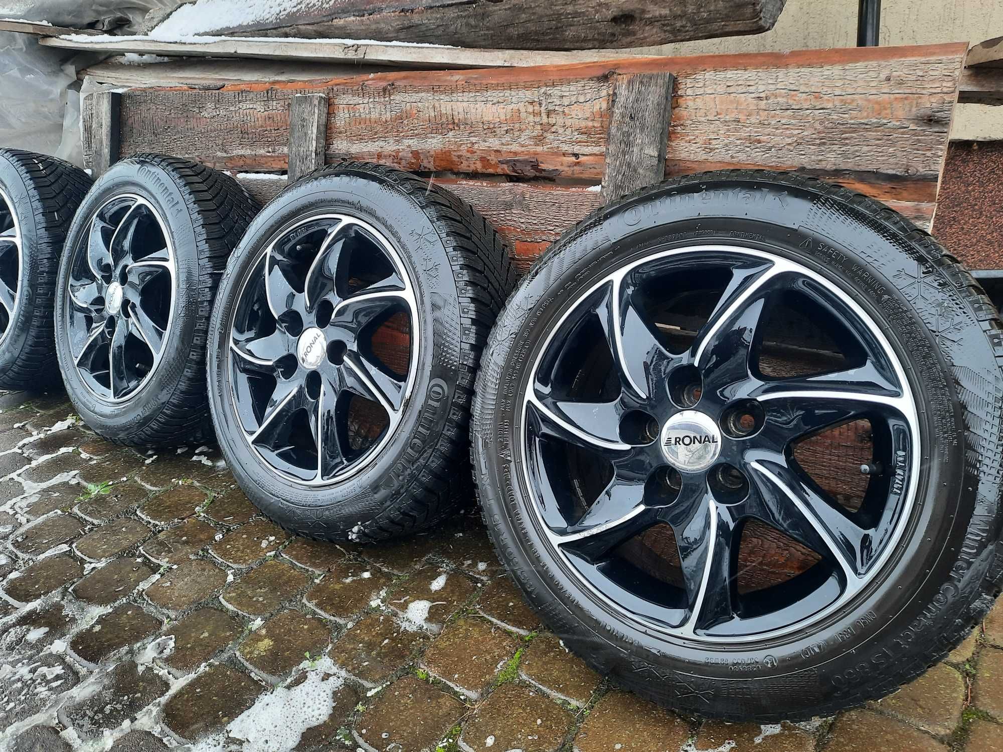 Alufelgi 15" RONAL  z oponami zimowymi Continental 185/60 R15
