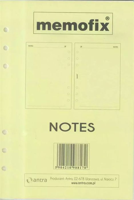 WKŁAD A5 MEM NOTES. Antra. Nowy Produkt