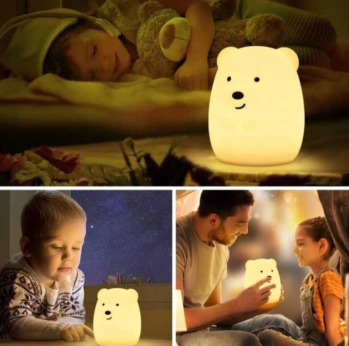 Lampka nocna miś dla dzieci - USB + Pilot DARMOWA WYSYŁKA