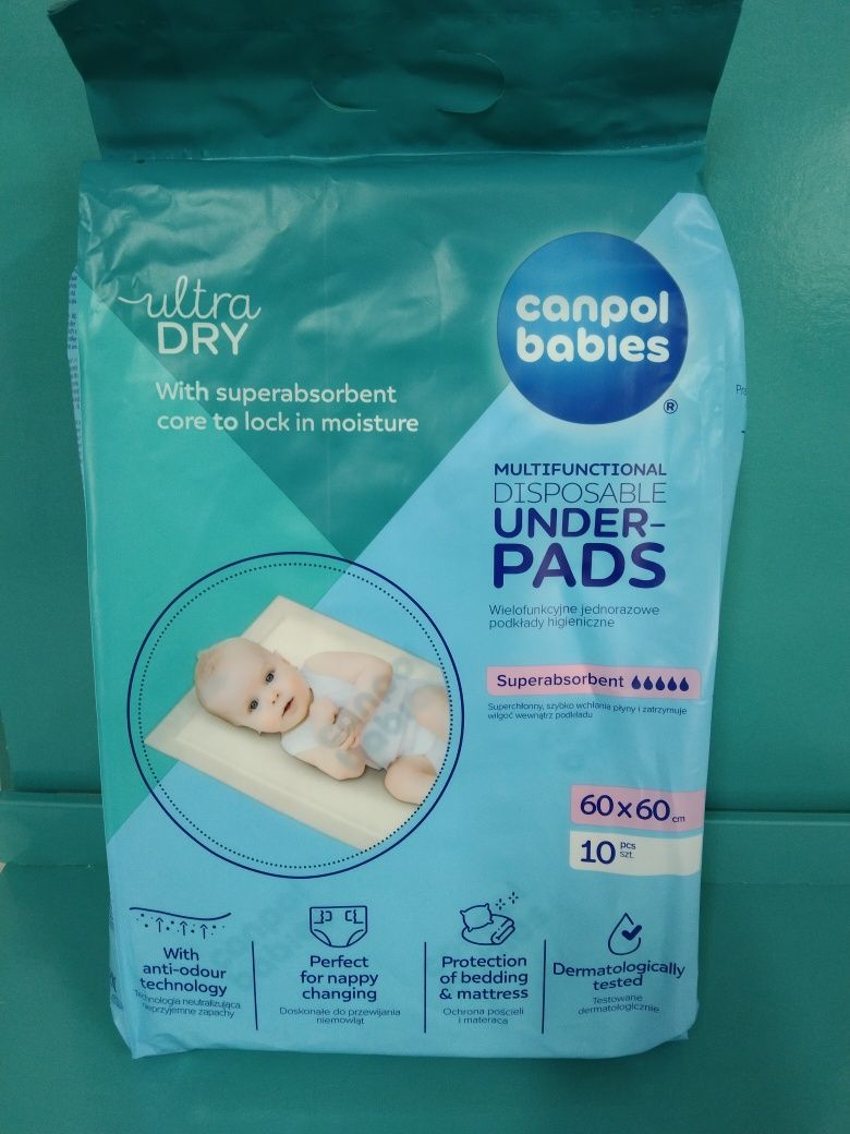 Podkłady do przewijania 60 x 60 Canpol po porodzie na łóżko cerata och