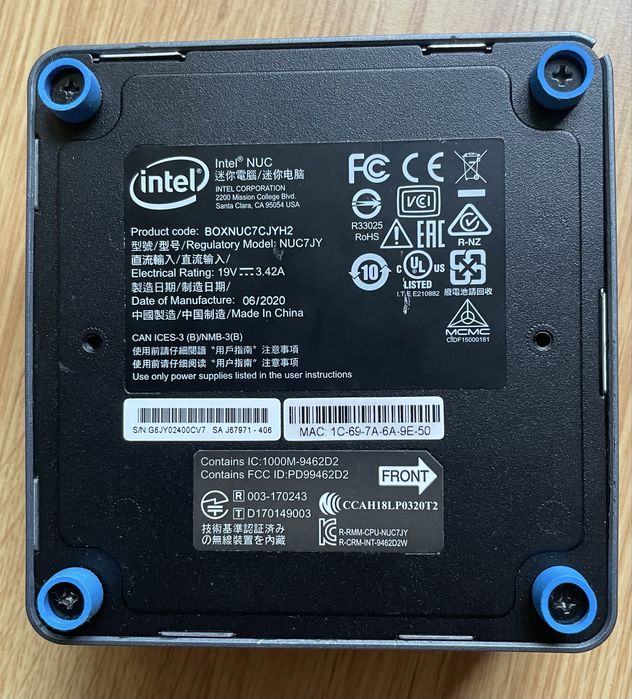 Міні РС. Intel NUC model: NUC7JY