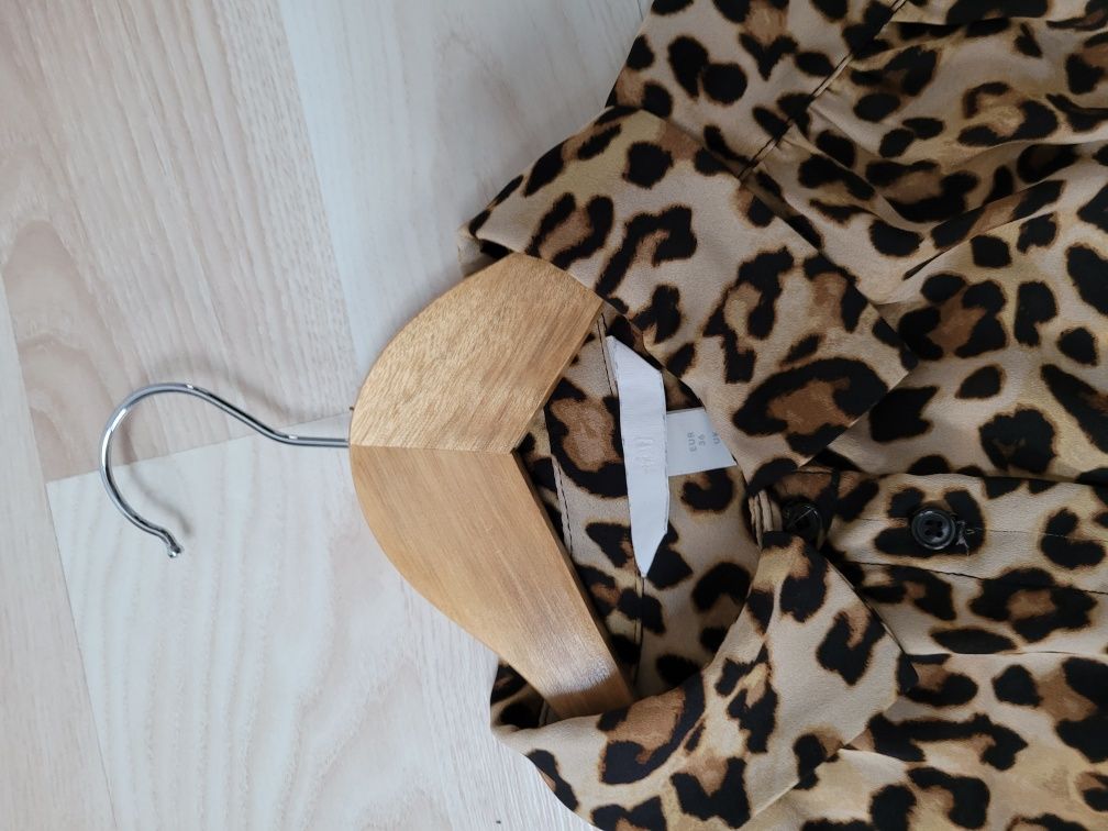 Koszula w panterkę w cętki S/M H&M zwiewna swobodna elegancka