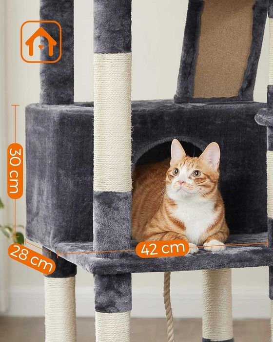 DUŻA FORTECA 206cm Dla Kotów Największe Legowisko z Zabawkami NOWE