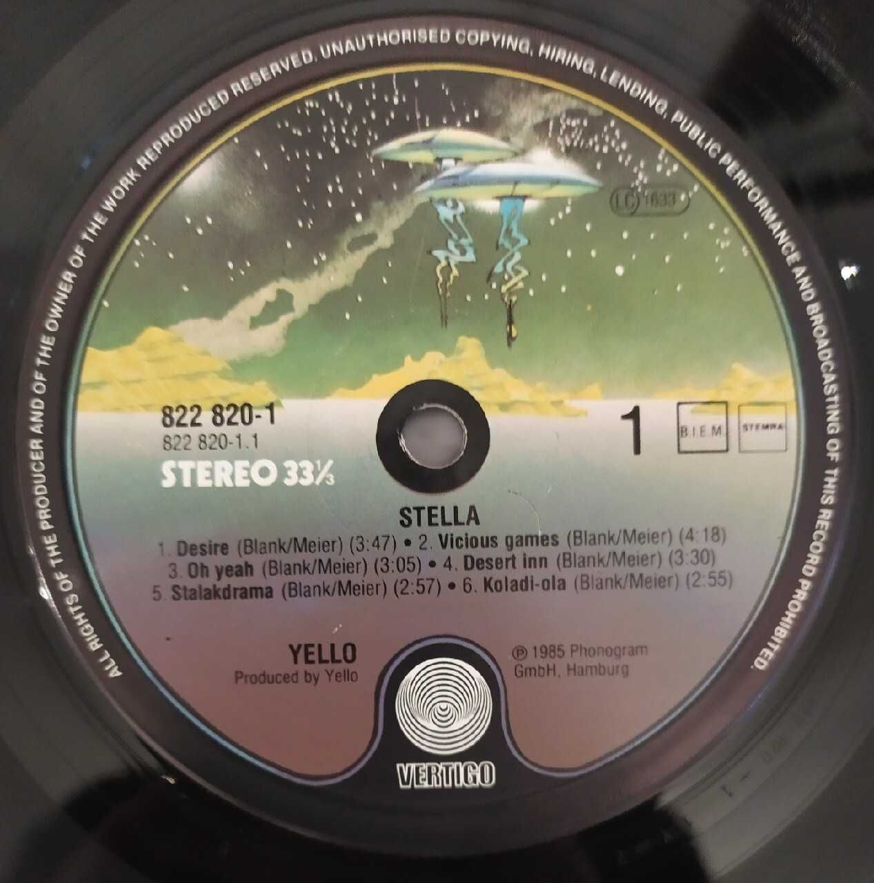Yello - Stella. LP. EX. German.