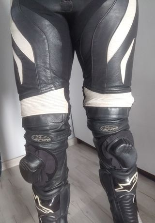 Damskie spodnie motocyklowe skóra Probiker + slidery. 36