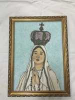 Quadros de N. Senhora de Fátima, artesanais com pedras semi preciosas