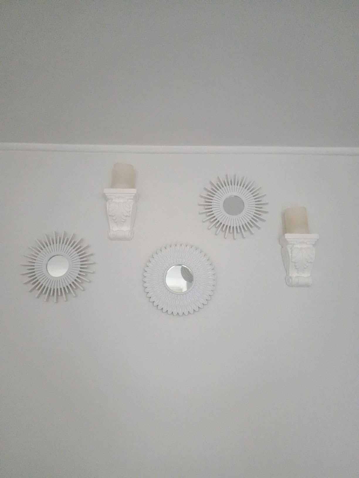 Dekoracja zestaw 3 luster w ramkach do domu na ścianę