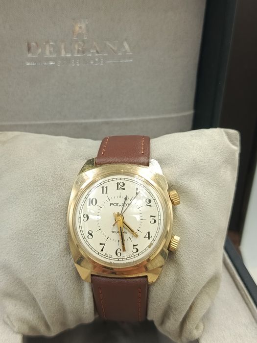 Zegarek poljot budzik mechaniczny pozłacany au unikat