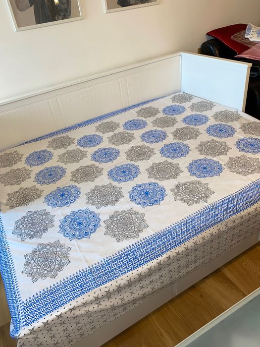 Komplet pościeli Mandala bawełny, ręcznie block printed z Bangladeszu