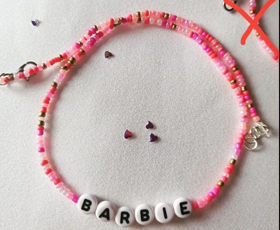 Naszyjnik Barbie z koralików handmade