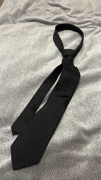 Jedwabny krawat Sunset Suits (Wólczanka) czarny w drobne kropki