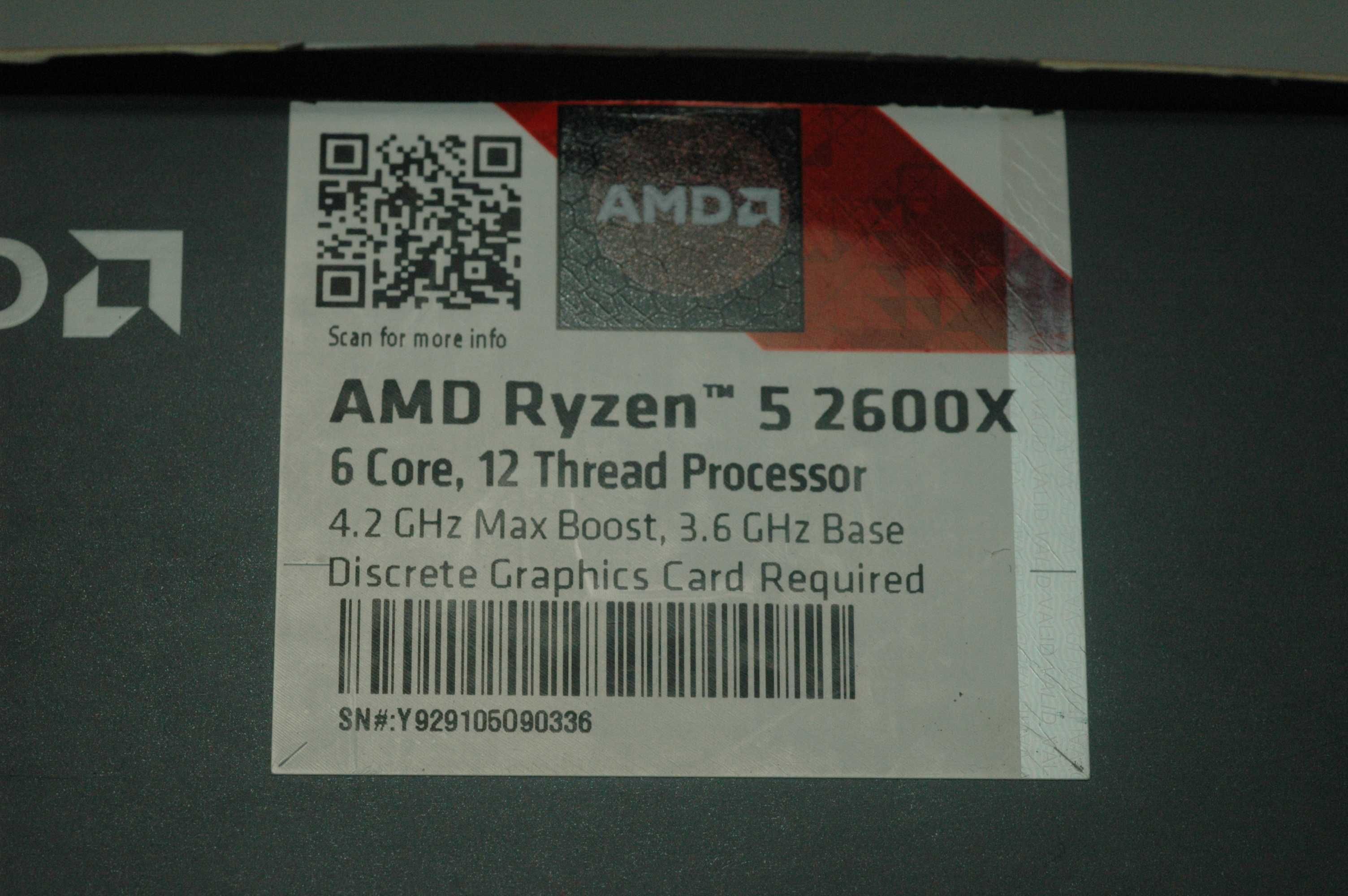 Processador amd ryzen 5 2600X, c/cooler