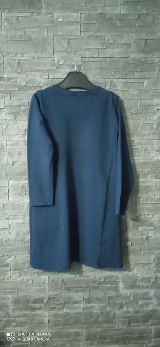 Jesienna dresowa sukienka/tunika r. 42/44 z kieszeniami 100% bawełny