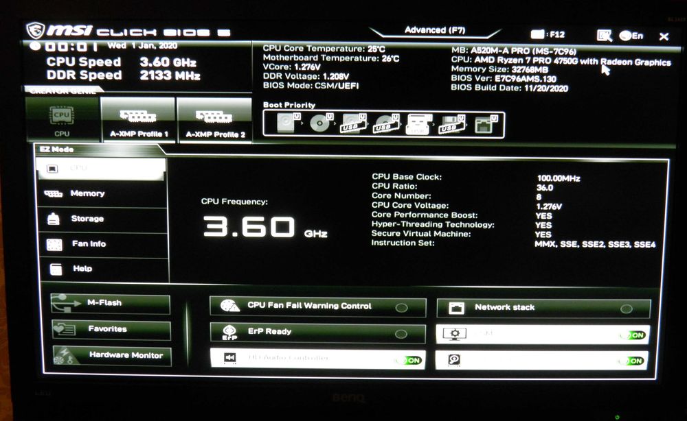 AM4 MSI A520M -A PRO б/в