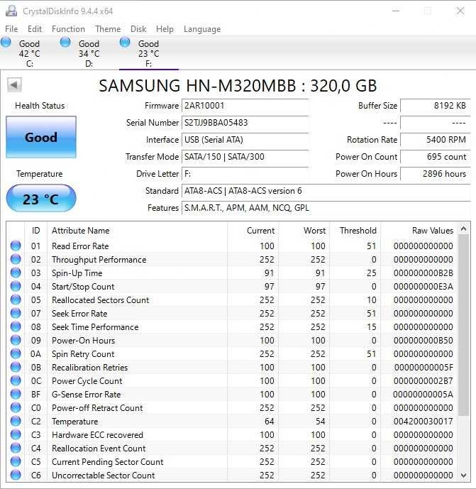 Dysk Twardy Samsung Spinpoint 320GB 8MB SATA II 2.5'' HN-M320MBB/SCC