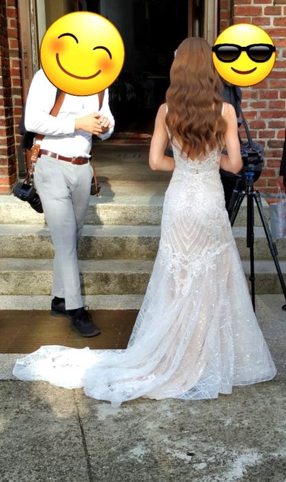 Suknia ślubna syrenka  z trenem - Kaledonia Keira XS