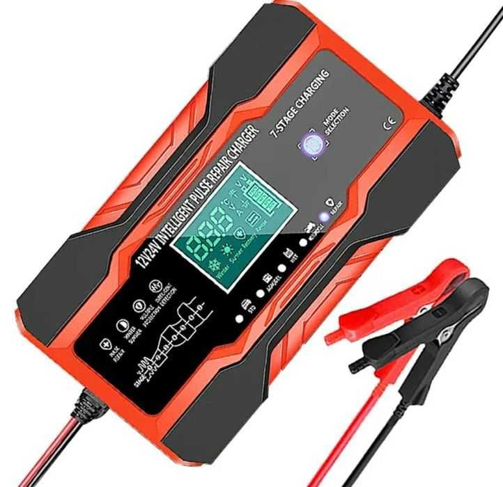 Автоматичний зарядний пристрій 10А 12в 24в 7ступенів режим відновлення