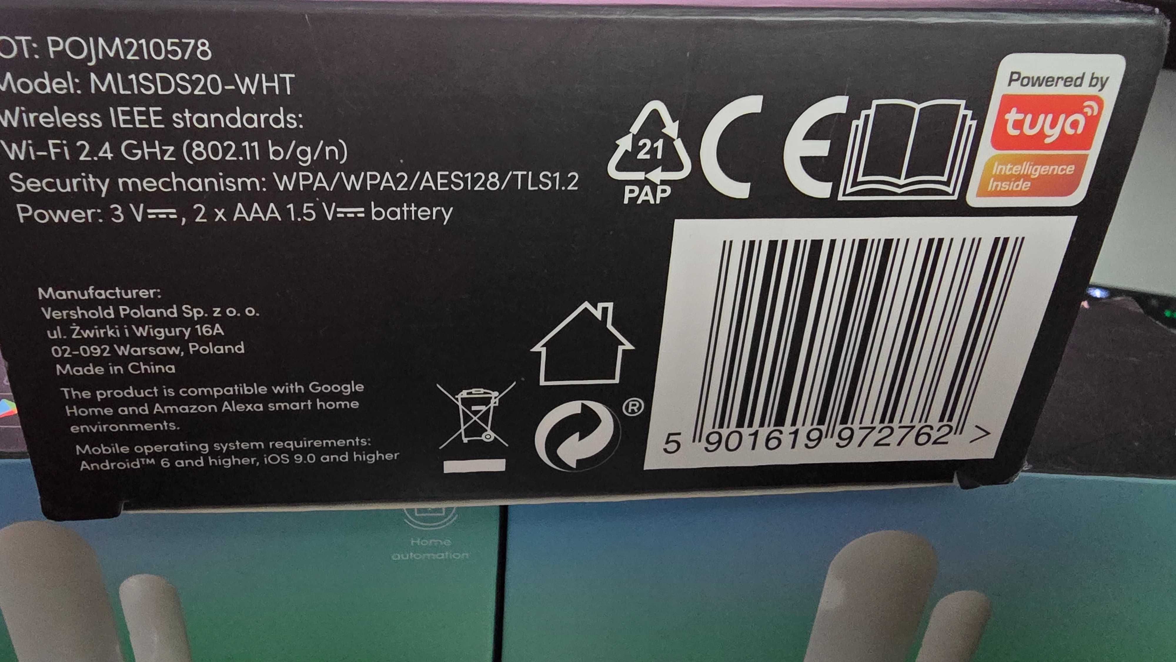 4 x Czujnik wejścia Melink ML1SDS20-WHT Wifi + Żarówka E14 Wifi TUYA