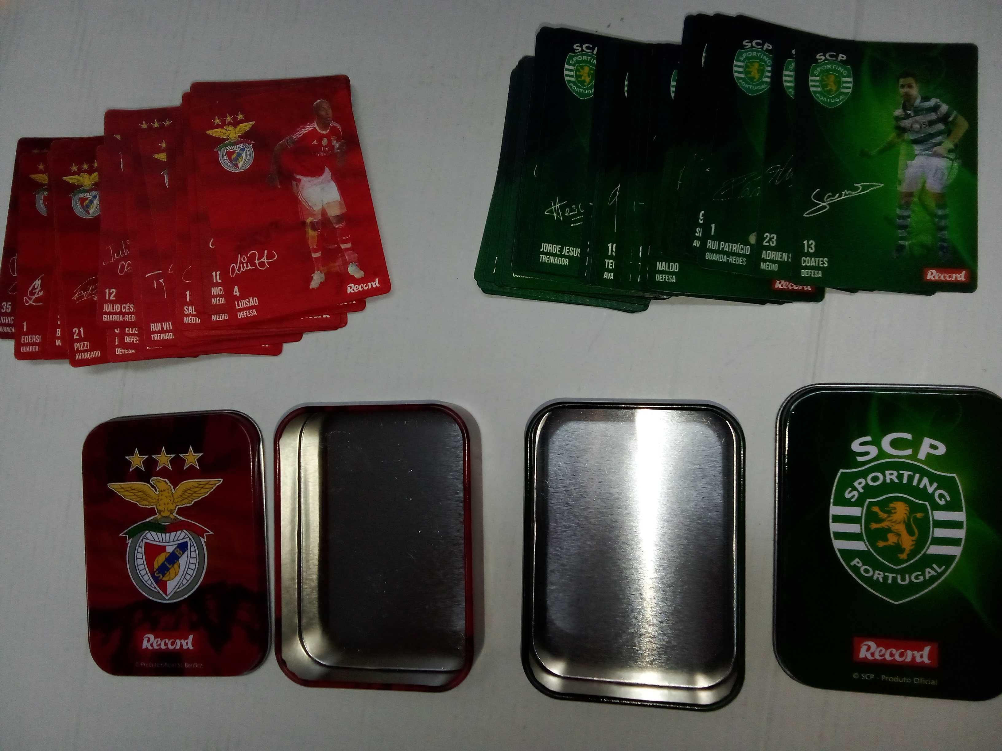 2 Caixas de cartas jogadores SLB/SCP