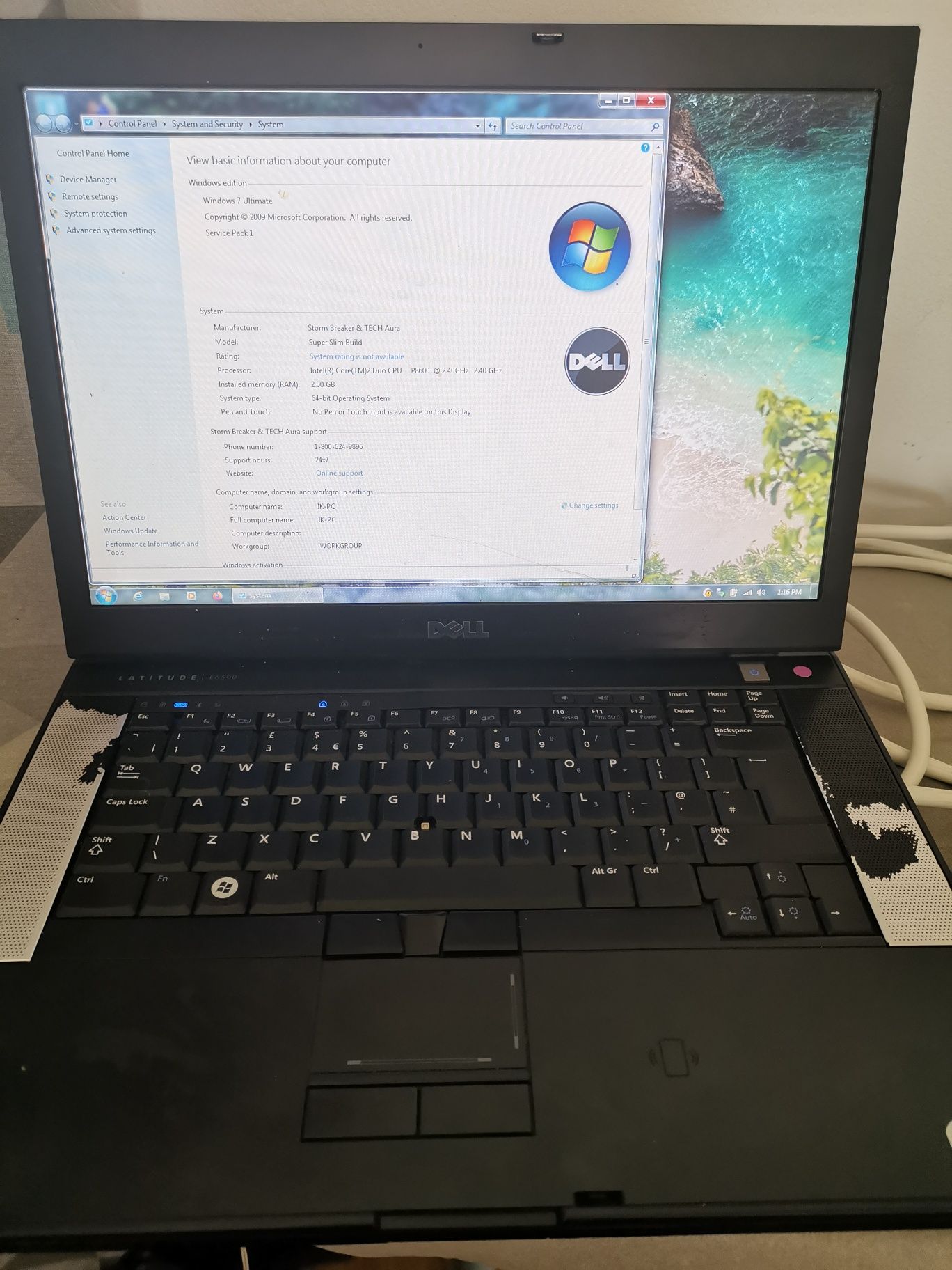 Laptop dell latitude e6500 windows 7