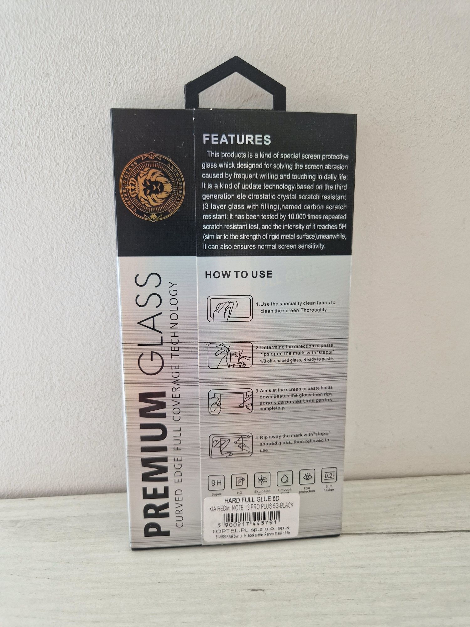 Hartowane szkło HARD Full Glue 5D do Xiaomi RedmiNote 13 Pro Plus 5G