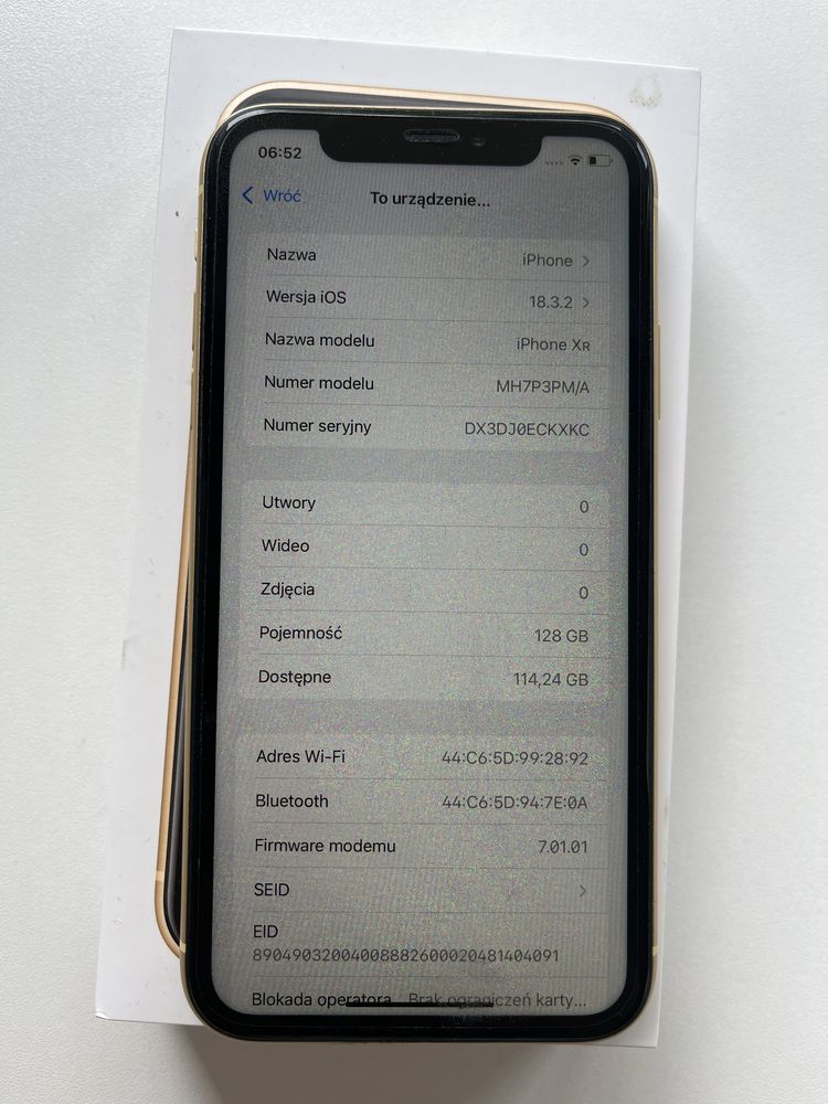 iphone xr żółty 128GB