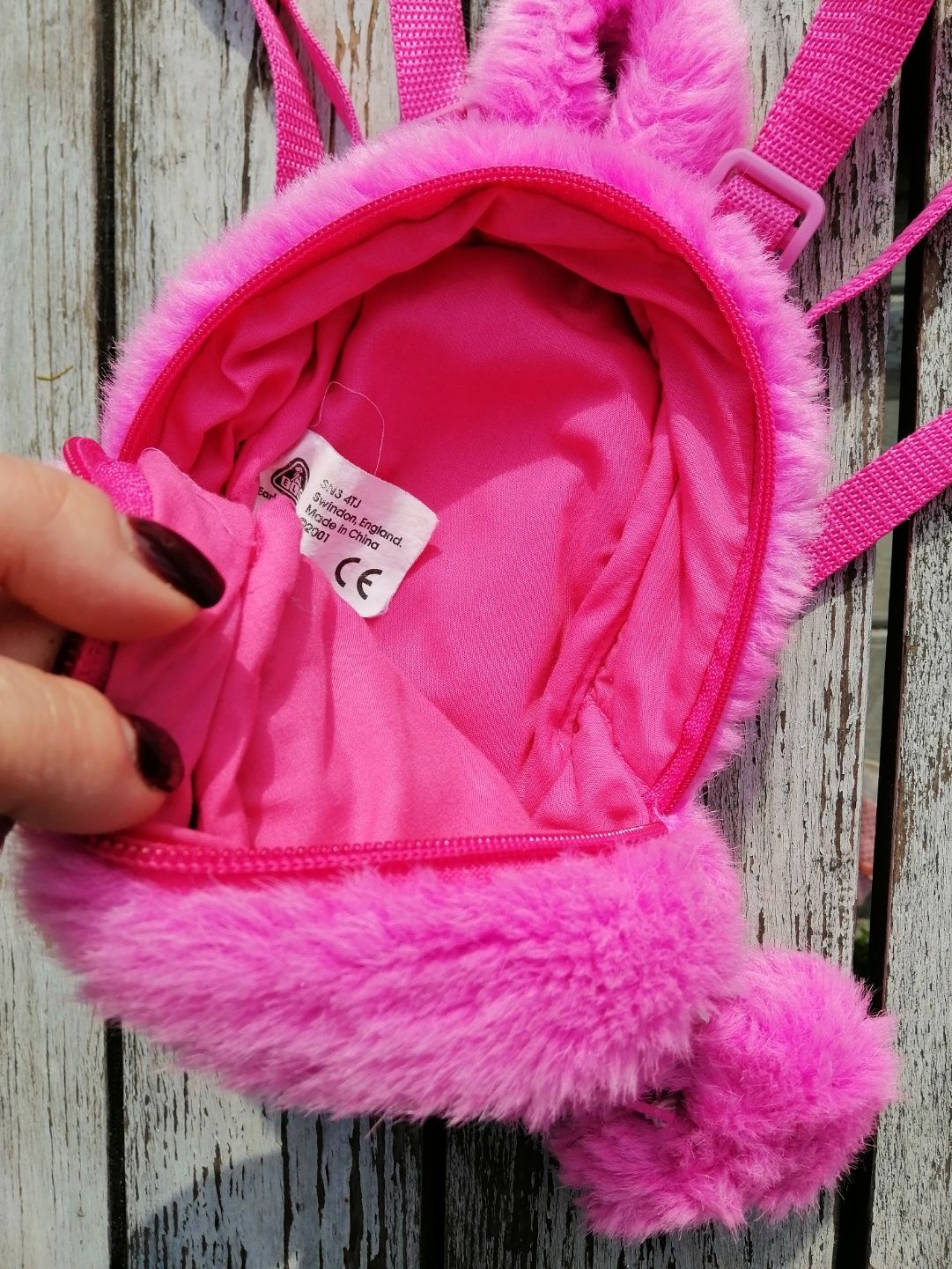 Рожевий мягенький рюкзак