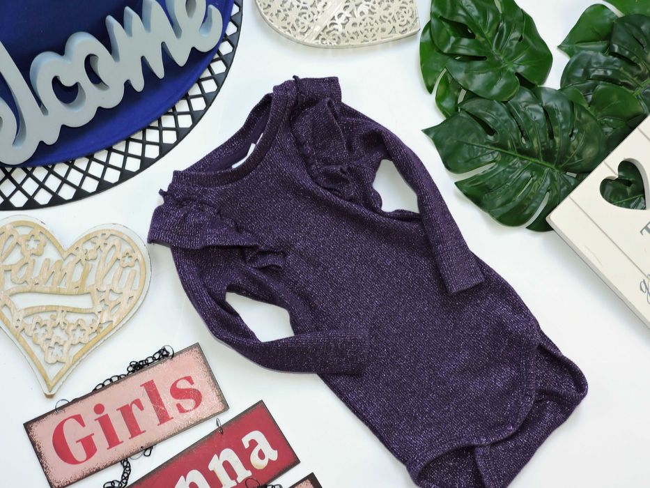 Name It - brokatowe body falbanki , prążek r 68