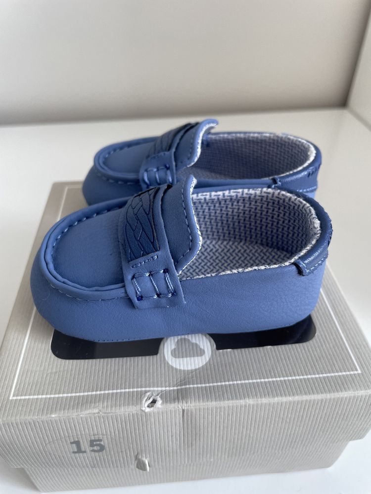 Buty mokasyny  mokasynki chrzest dla chłopca niebieskie Mayoral 15