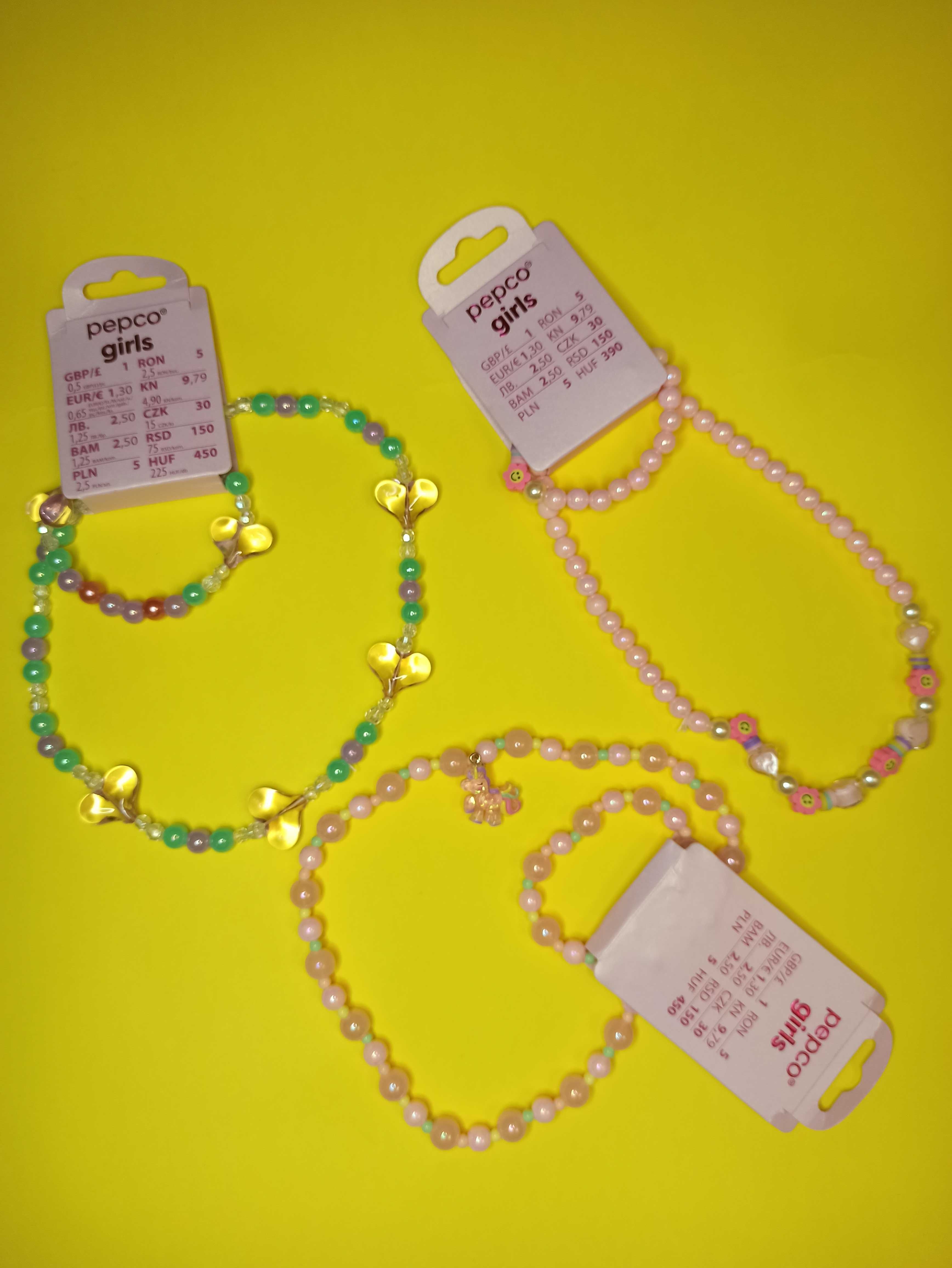 Прикраси для дівчинки буси та браслети, набор украшений детский