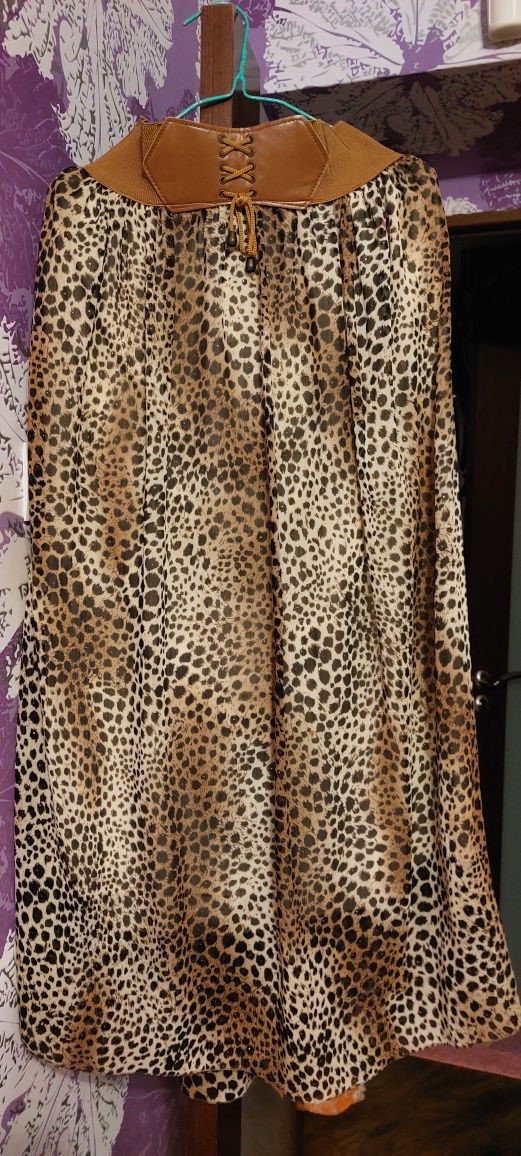 Юбка длинная леопардовая
