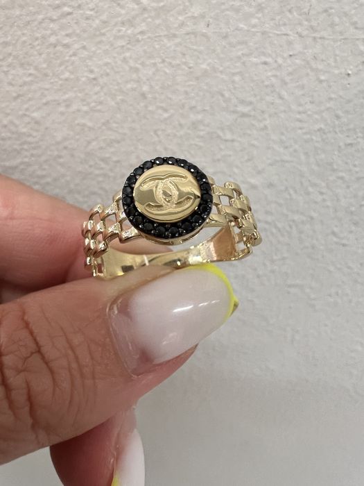 Золотое кольцо Шанель р.19 желтое золото 585 проба