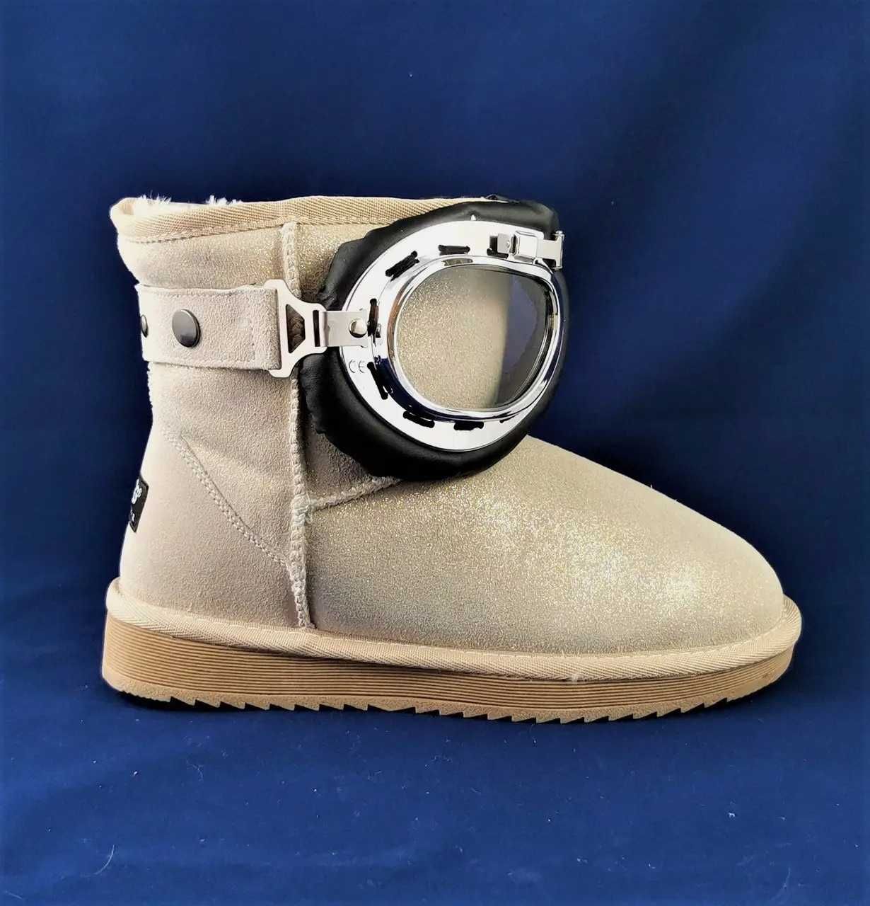 Зимние Женские Угги UGG Бежевые Сапоги на Меху Теплые