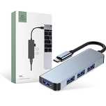 HUB Tech-Protect V1/4w1 USB-C - 3x USB-A 2.0 / USB-A 3.0 - szary