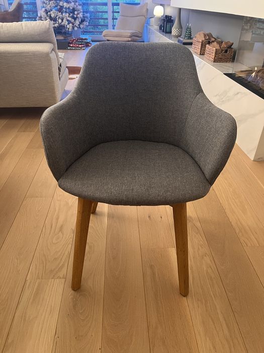 6 cadeiras tecido cinzentas