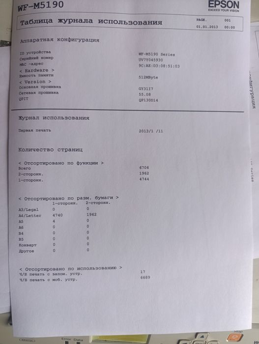 Принтер струйний Epson WF-M5190WD