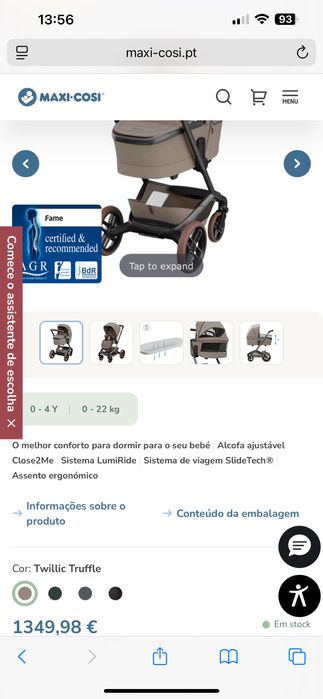 Carrinho de bebé MAXI COSI modelo FAME