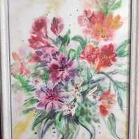 Картина акварелью цветы букет