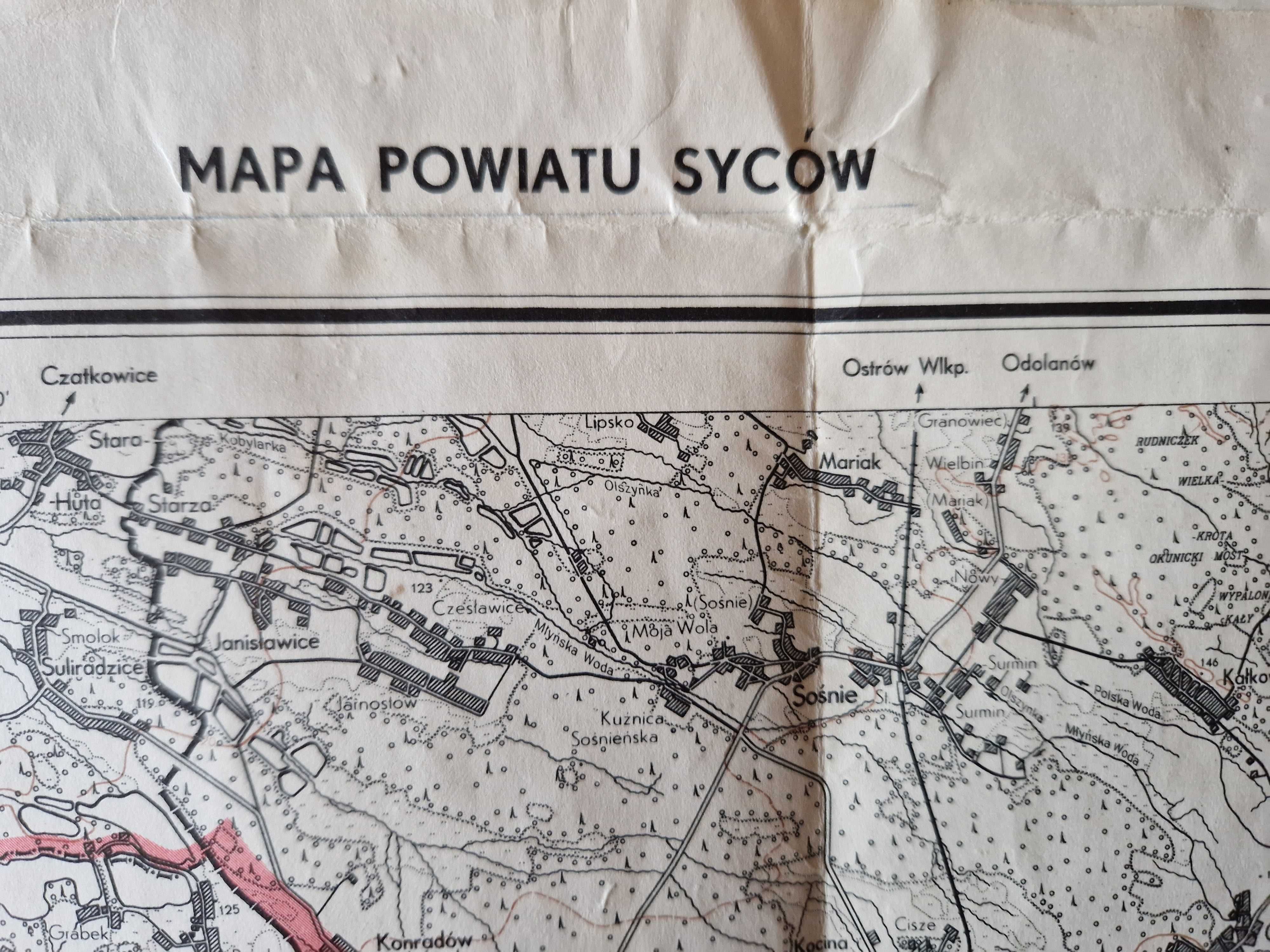 Mapa Powiatu Syców PPWK 1965