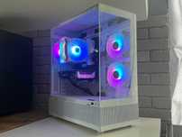 Biały Komputer RTX 5060 Ryzen 5 5500 FV23% 16GB RAM Akwarium SSD RGB
