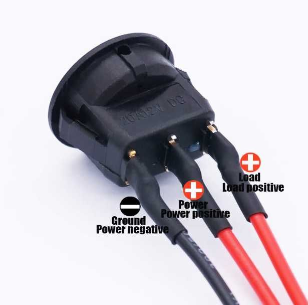 SPST okrągły punkt podświetlany przełącznik kołyskowy 20A 12V 8szt