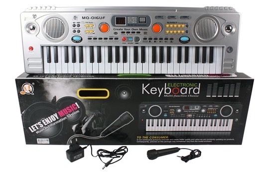 Детское пианино, синтезатор, орган MQ USB От сети + Микрофон.