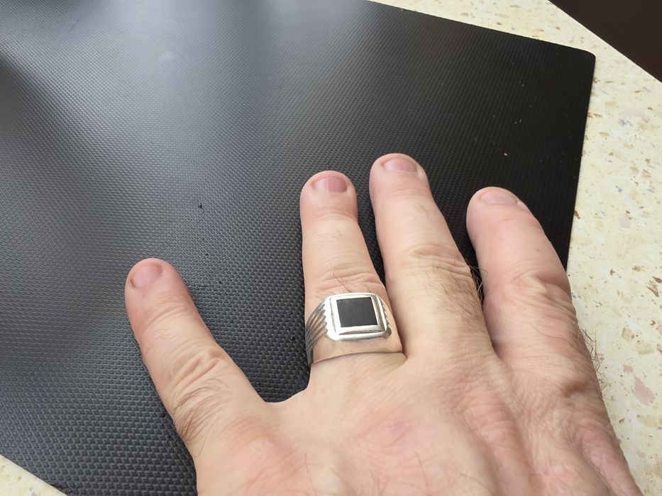 Sygnet srebrny męski 925 z czarnym onyksem