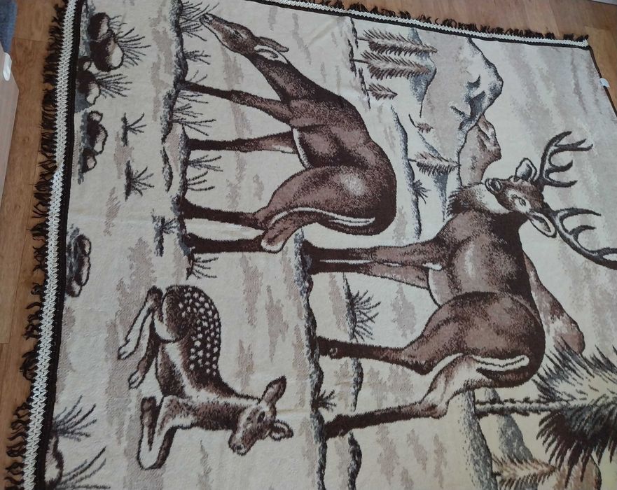 Плед покрывало одеяло, семья оленей.