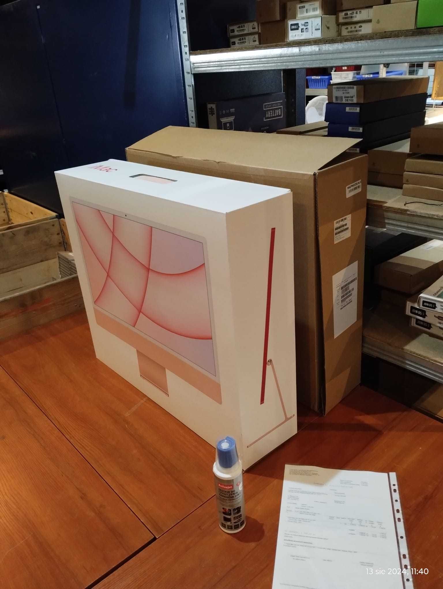 APPLE iMac M1 Pink różowy 24" 5K 8 CPU 8 GPU 8GB RAM 256GB SSD