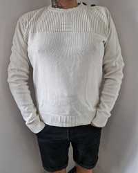 Biały bawełniany sweter XL