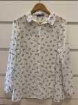 Camisa fluida branca e azul primark